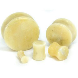 Butter Jade Double Flare Stone Plugs