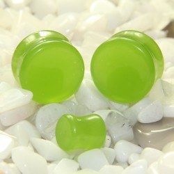 Apple Green Glass Double Flare Plugs