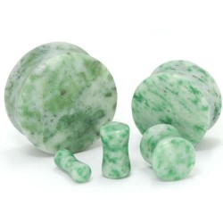 Jade Marble Double Flare Stone Plugs