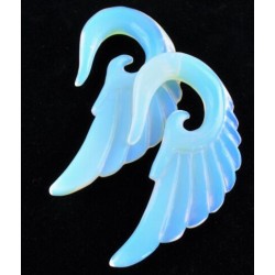 Carving Wing Opalite Ear Hanger Stretchers