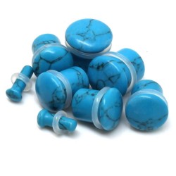 Turquoise Single Flare Stone Plugs
